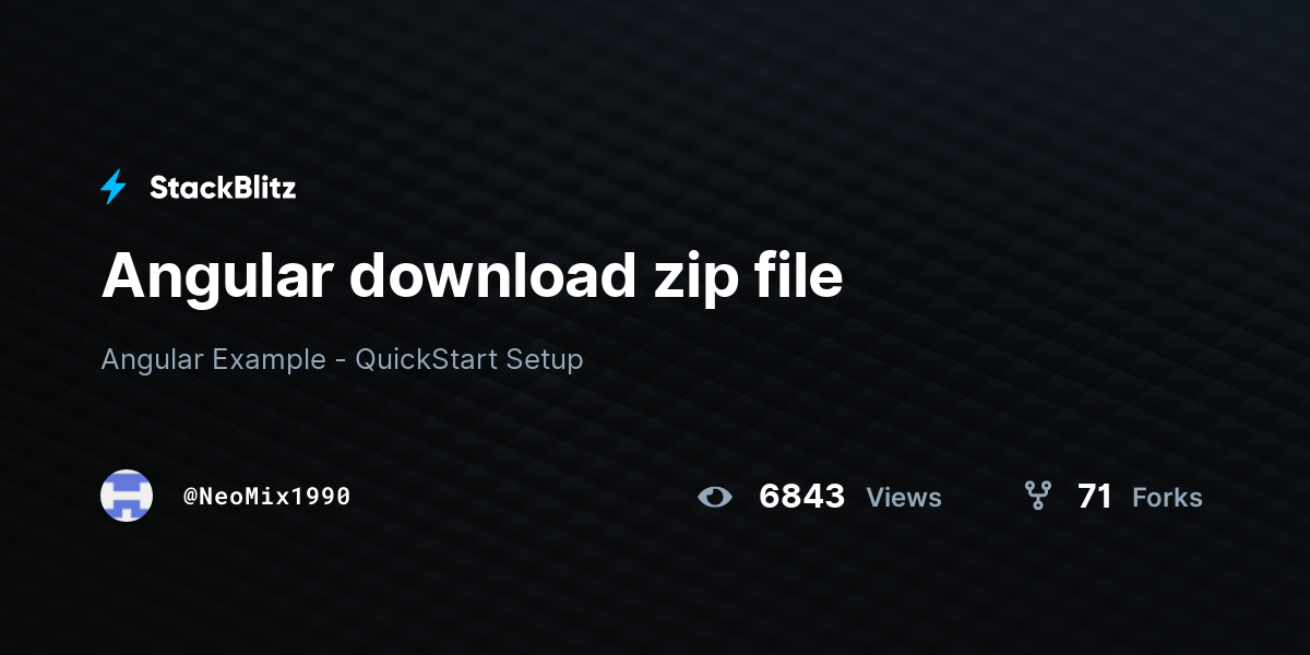 Angular download zip file - StackBlitz