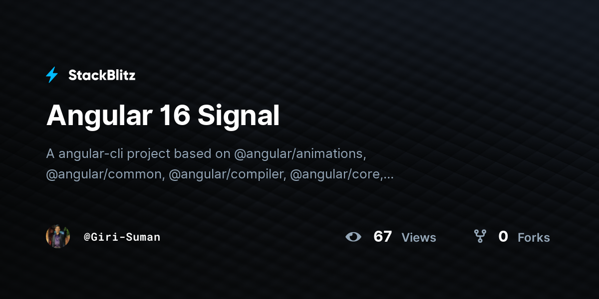 Angular 16 Signal - StackBlitz