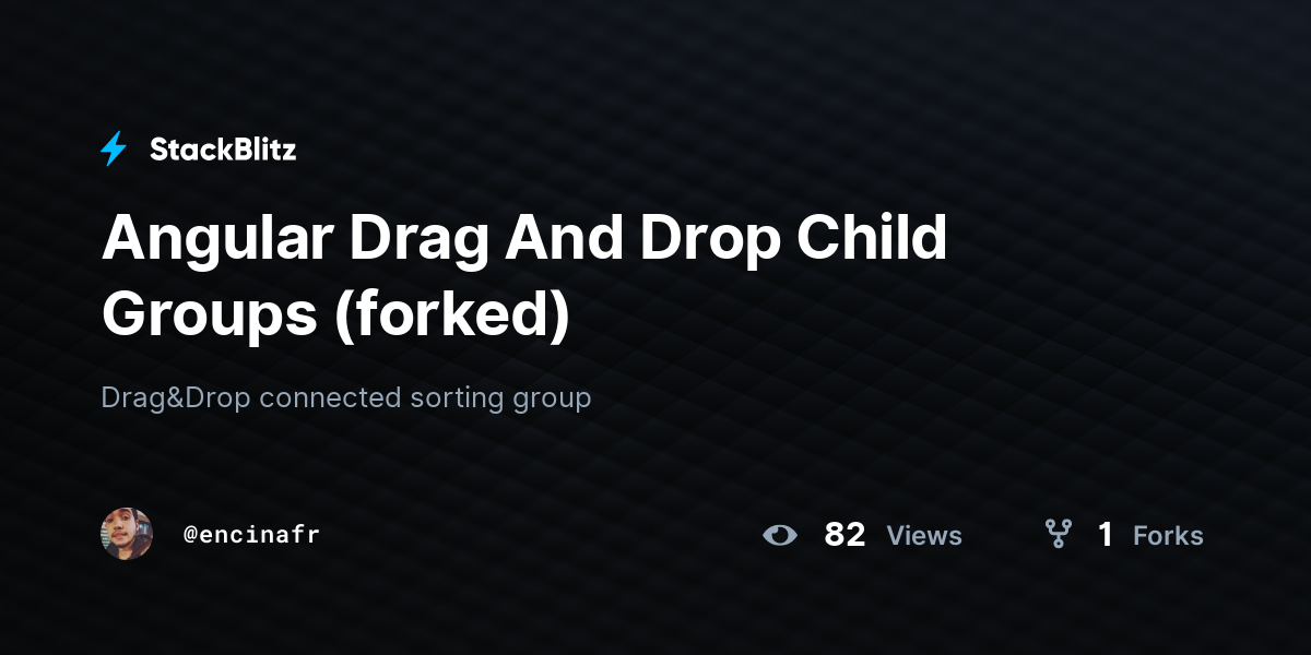 Angular Drag And Drop Child Groups (forked) - StackBlitz