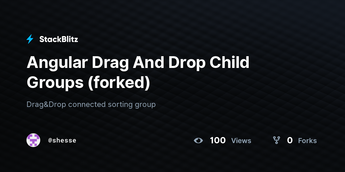 Angular Drag And Drop Child Groups (forked) - StackBlitz