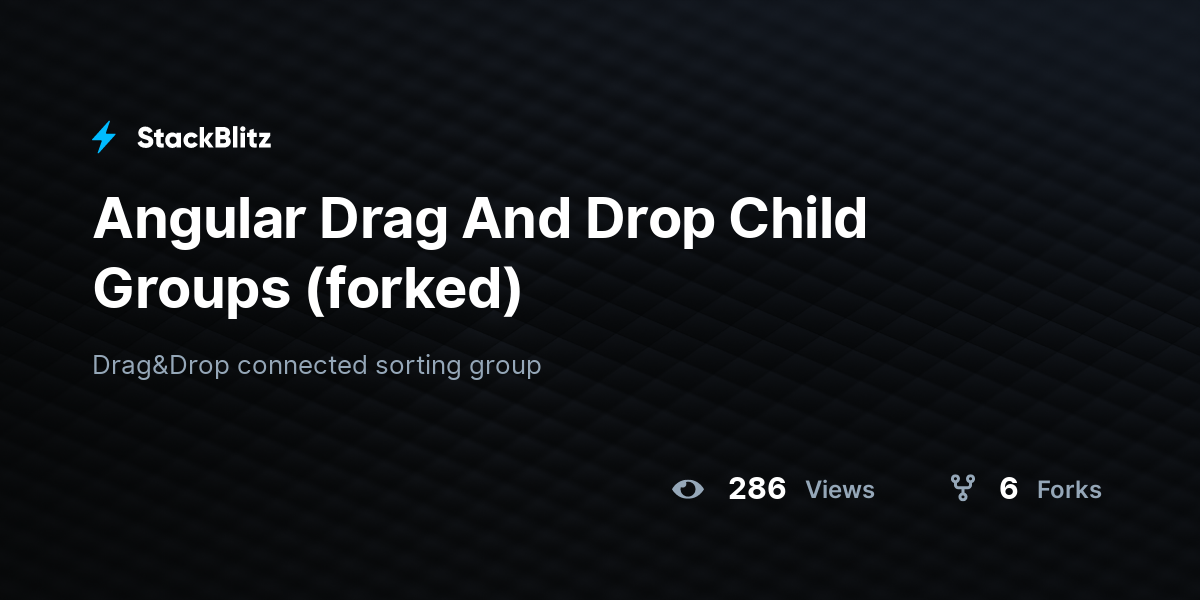 Angular Drag And Drop Child Groups (forked) - StackBlitz