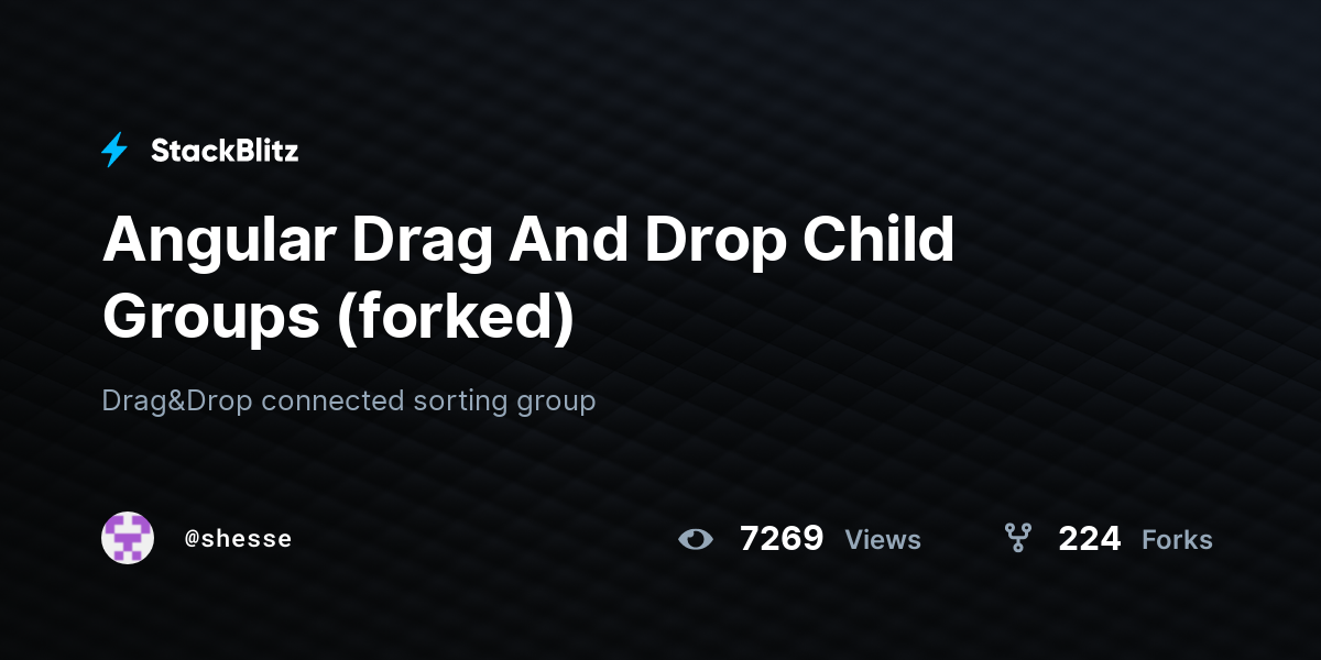 Angular Drag And Drop Child Groups (forked) - StackBlitz
