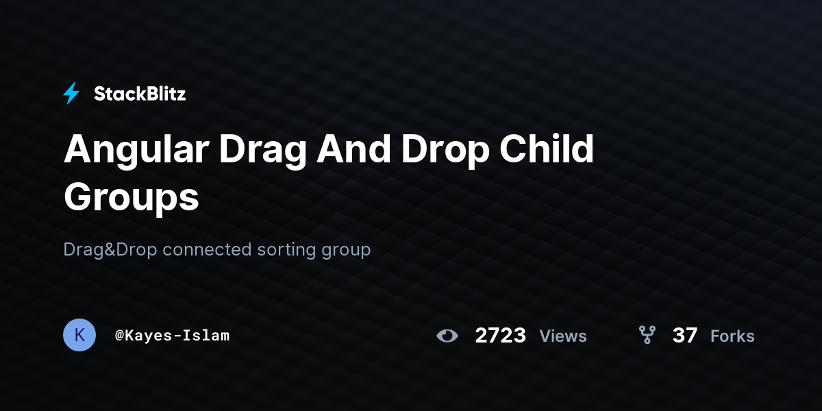 Angular Drag And Drop Child Groups - StackBlitz
