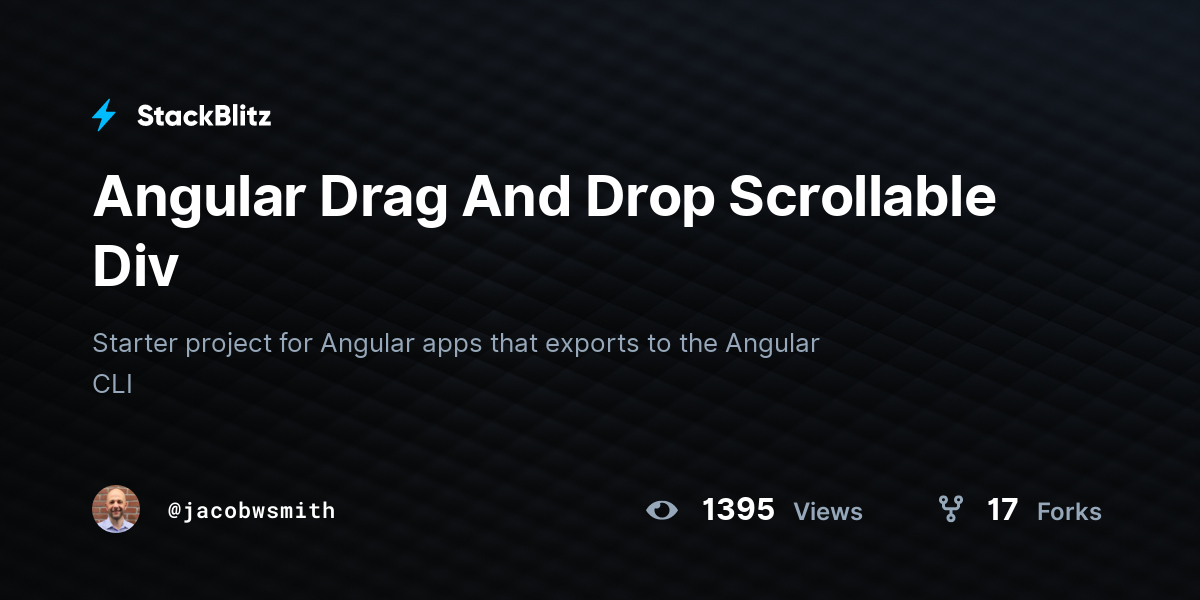 Angular Drag And Drop Scrollable Div - StackBlitz
