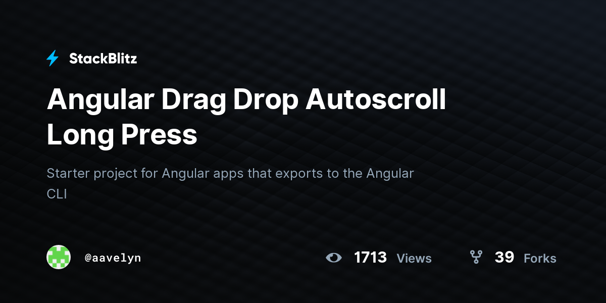 Angular Drag Drop Autoscroll Long Press - StackBlitz