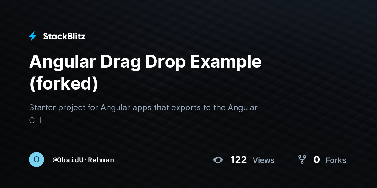 Angular Drag Drop Example forked StackBlitz