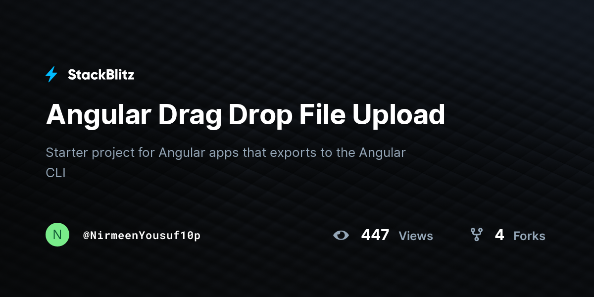 Angular Drag Drop File Upload - StackBlitz