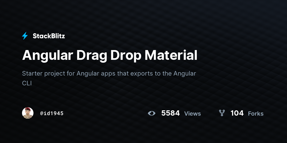 Angular Drag Drop Material - StackBlitz