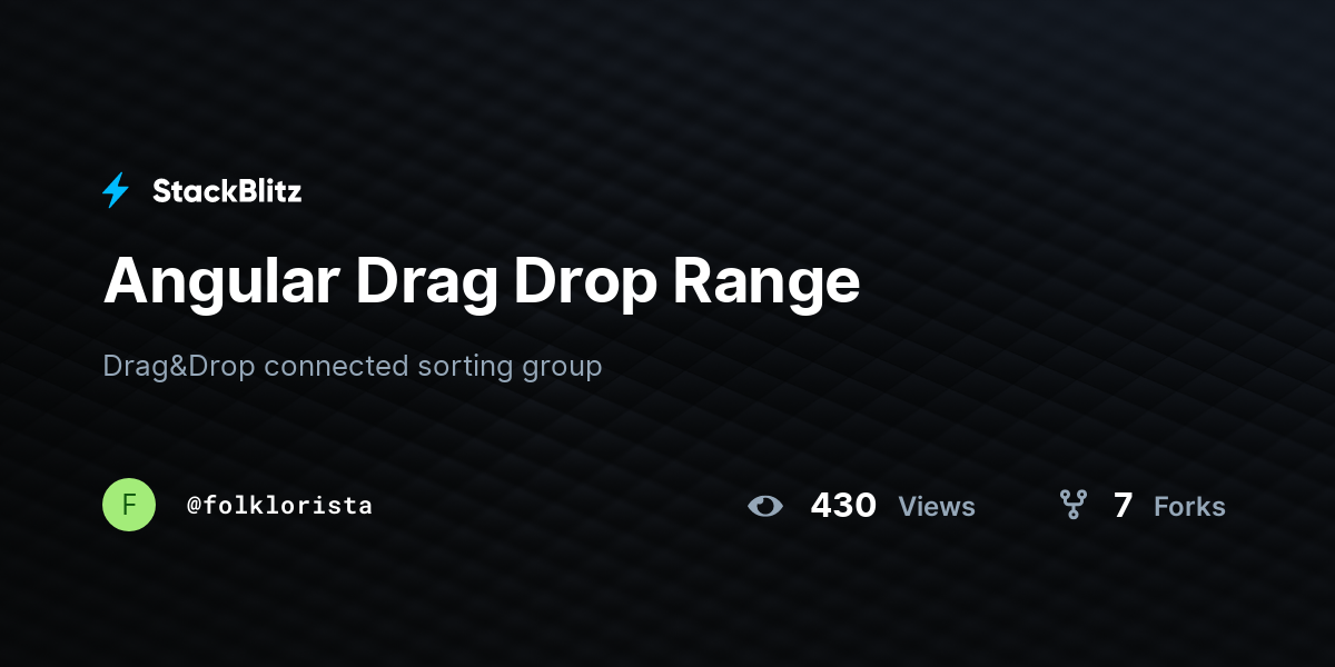 Angular Drag Drop Range - StackBlitz