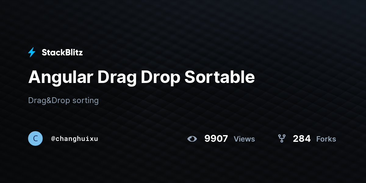Angular Drag Drop Sortable - StackBlitz