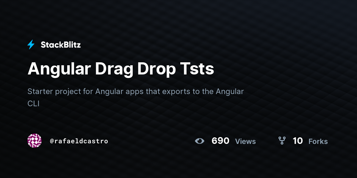 Angular Drag Drop Tsts - StackBlitz