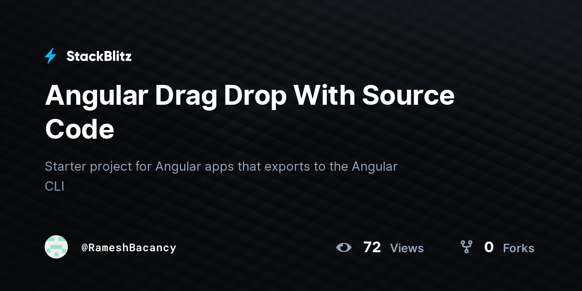 Angular Drag Drop With Source Code - StackBlitz