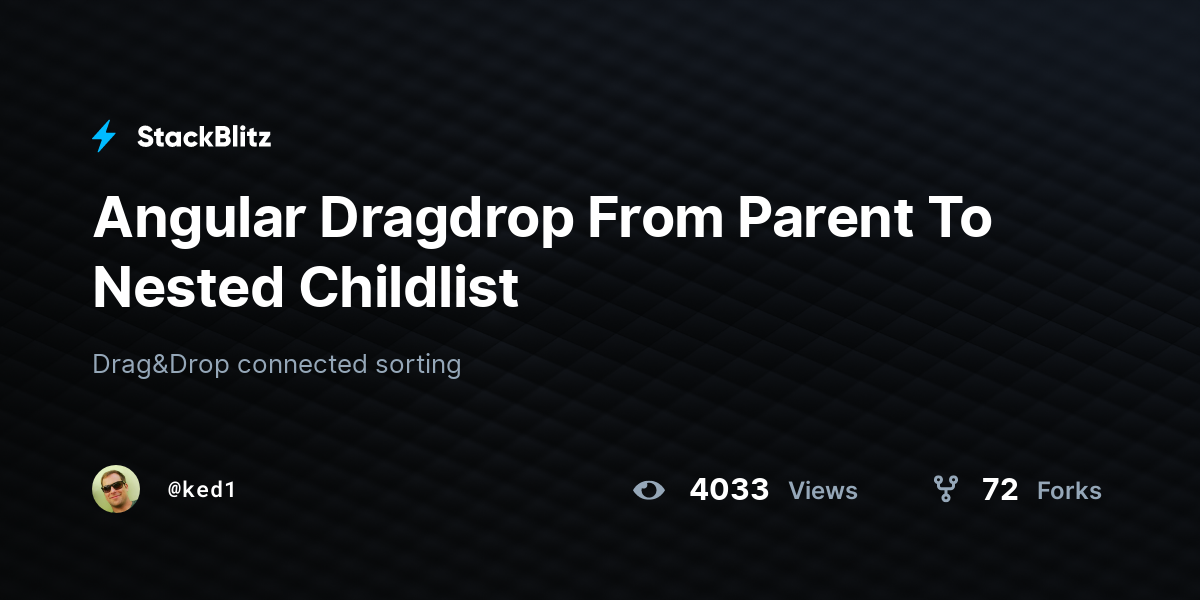 Angular Dragdrop From Parent To Nested Childlist - StackBlitz