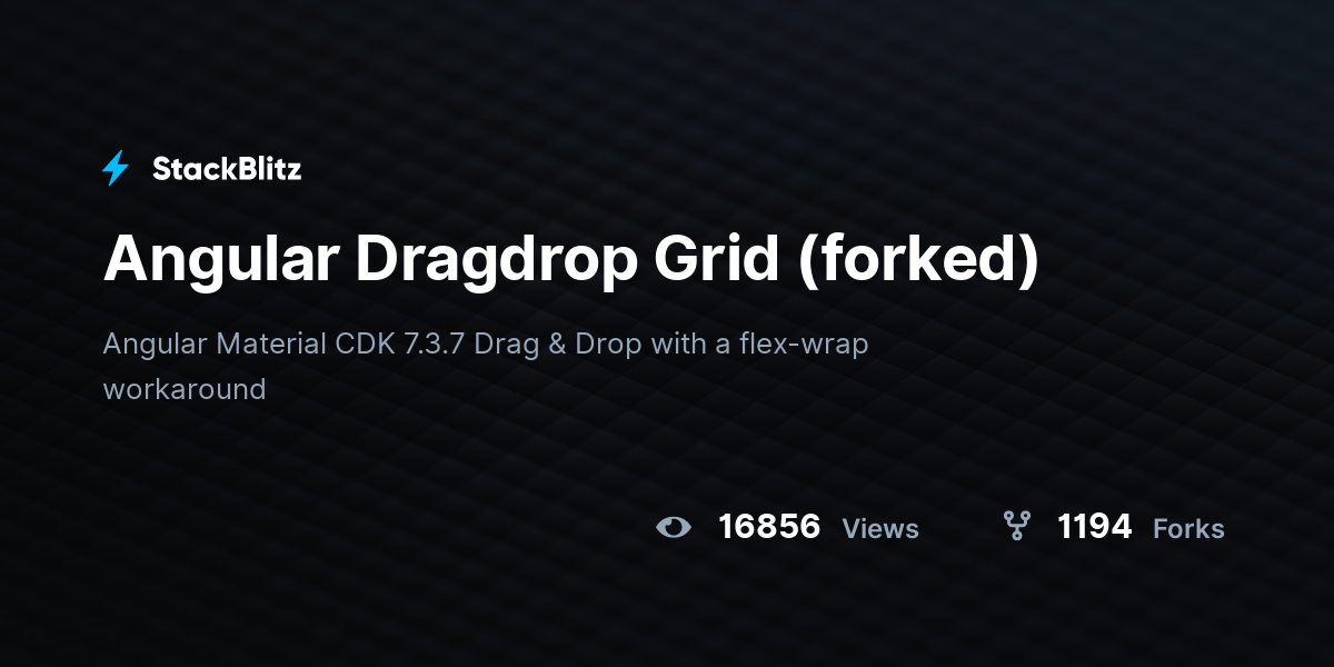Angular Dragdrop Grid (forked) - StackBlitz