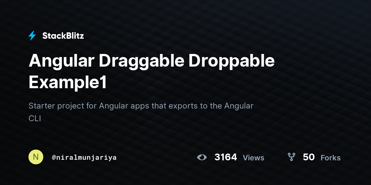 Angular Draggable Droppable Example1 - StackBlitz