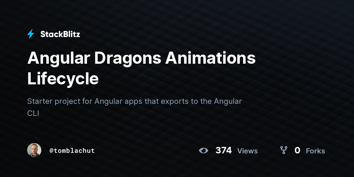 Angular Dragons Animations Lifecycle - StackBlitz