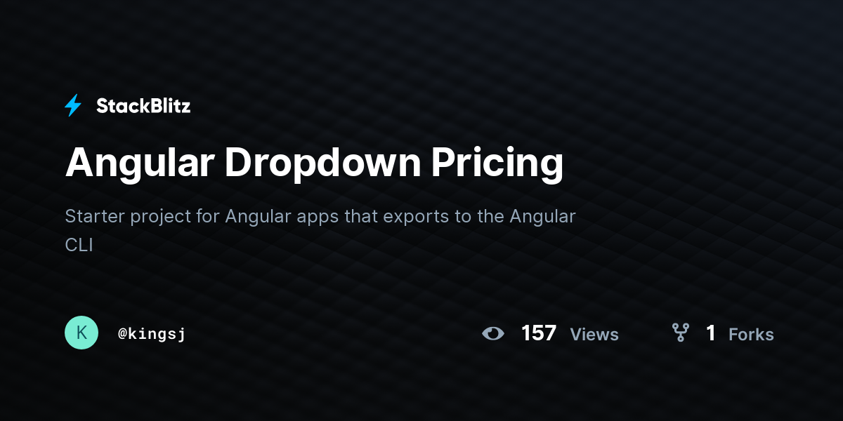 Angular Dropdown Pricing - StackBlitz
