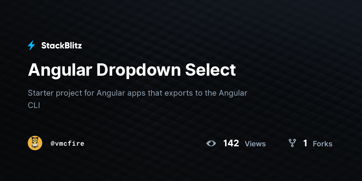 Angular Dropdown Select - StackBlitz
