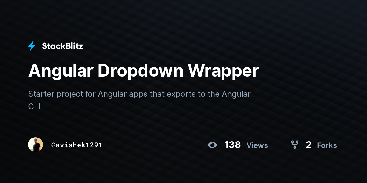 Angular Dropdown Wrapper - StackBlitz