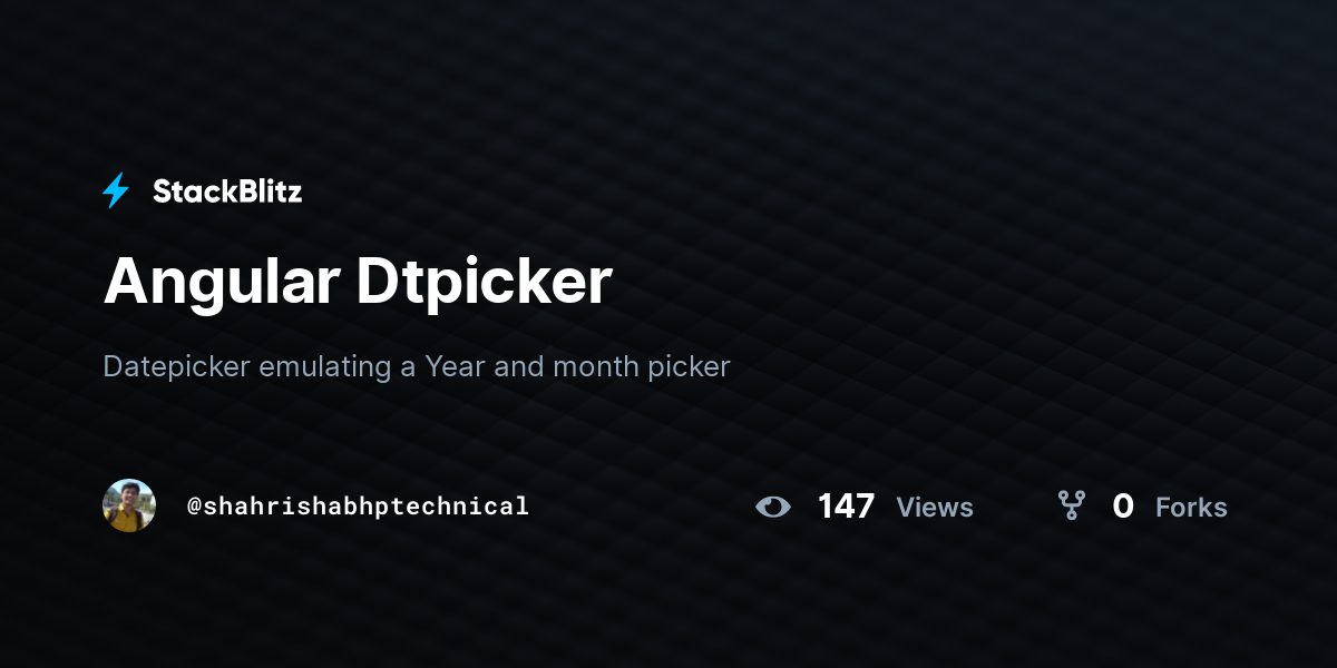 Angular Dtpicker - StackBlitz