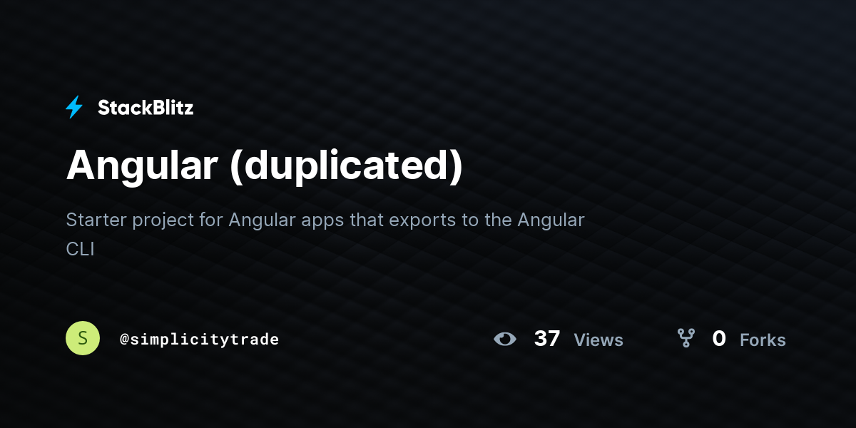 Angular (duplicated) - StackBlitz