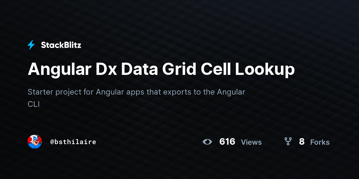 Angular Dx Data Grid Cell Lookup - StackBlitz