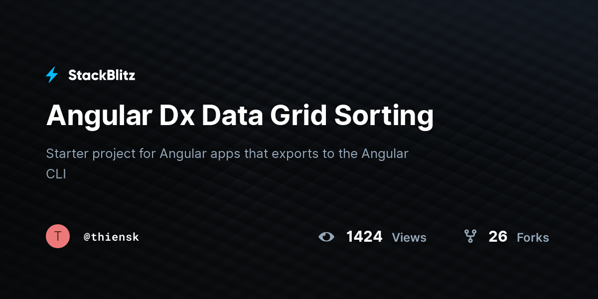 Angular Dx Data Grid Sorting - StackBlitz