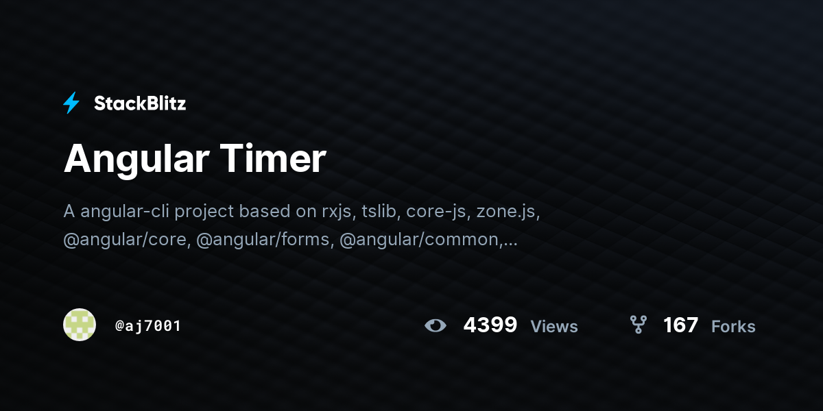 Angular Timer - StackBlitz