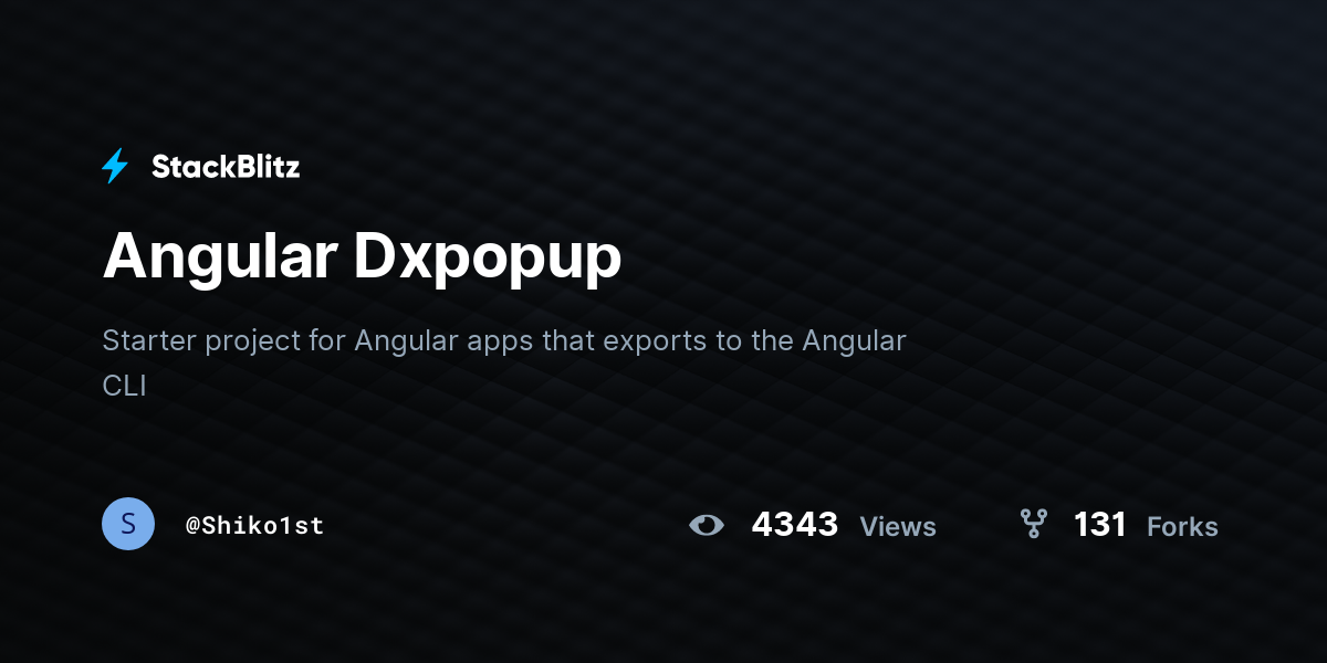 Angular Dxpopup - StackBlitz