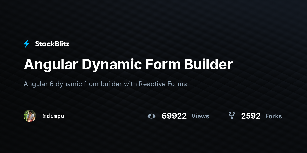 angular material dynamic form stackblitz