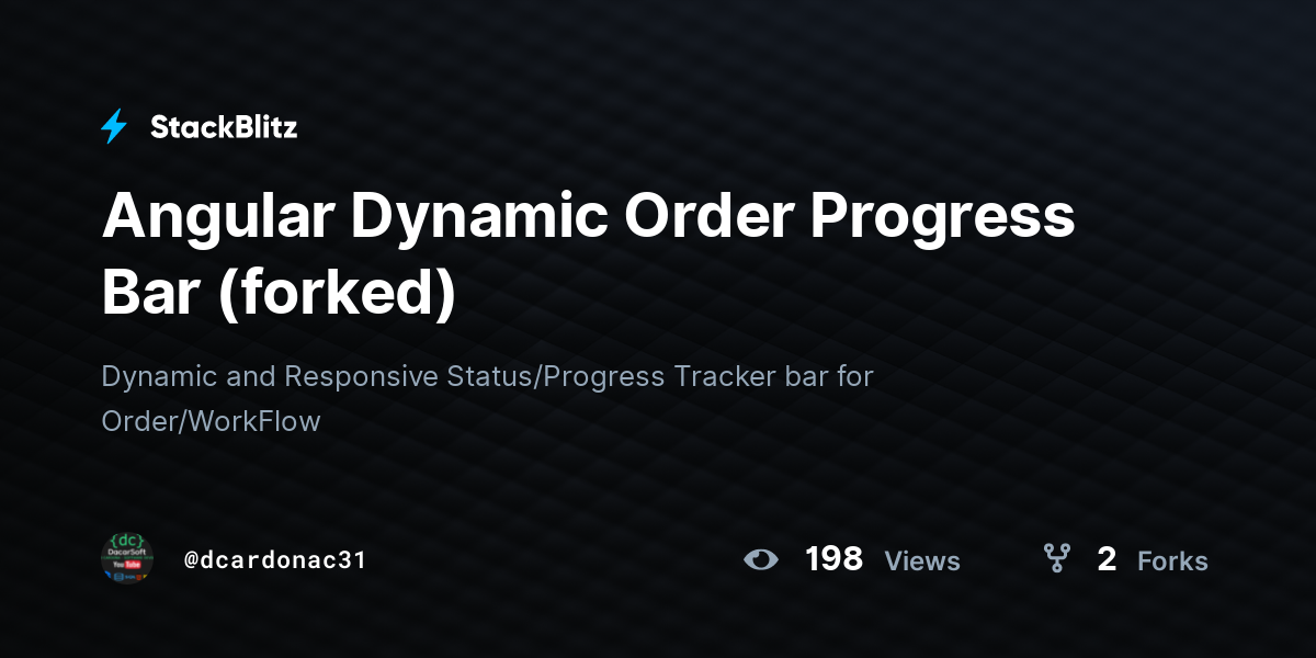 Angular Dynamic Order Progress Bar (forked) - StackBlitz