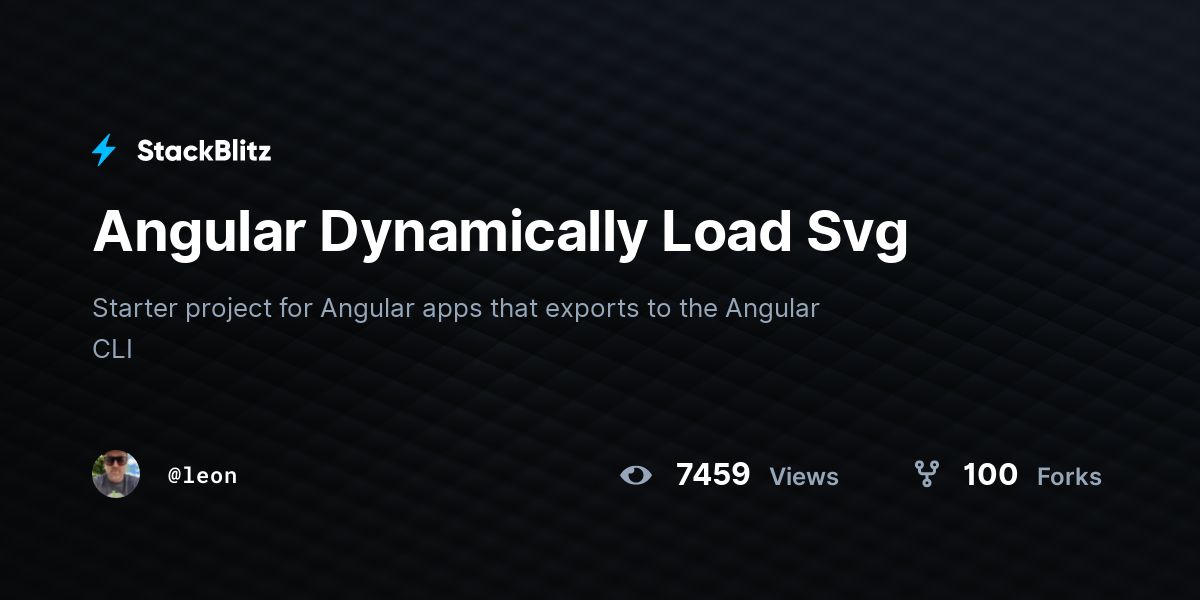 Angular Dynamically Load Svg - StackBlitz