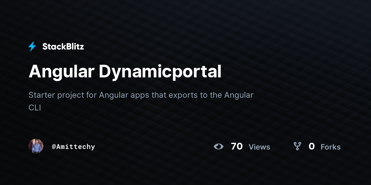 Angular dynamicportal stackblitz