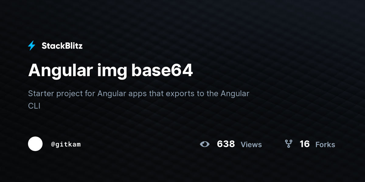 Angular img base64 - StackBlitz