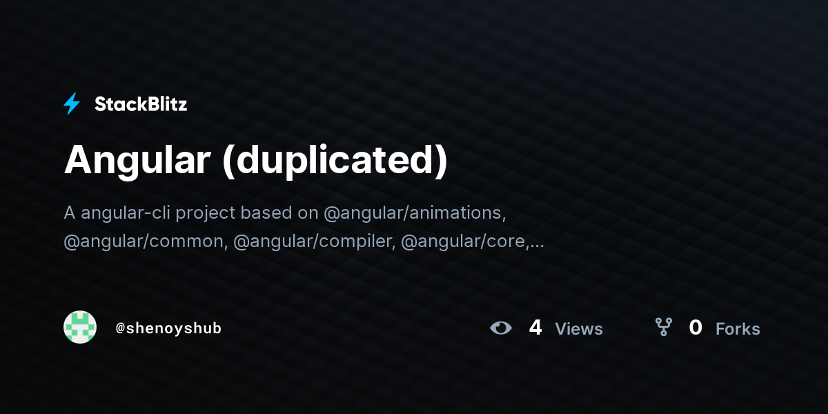 Angular (duplicated) - StackBlitz
