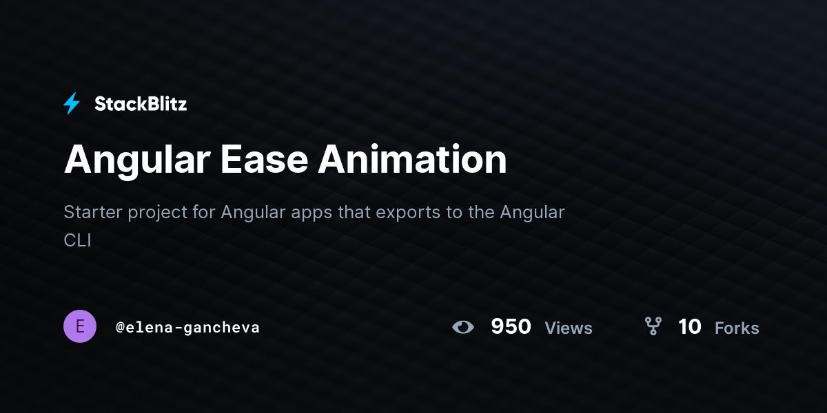 Angular Ease Animation - StackBlitz