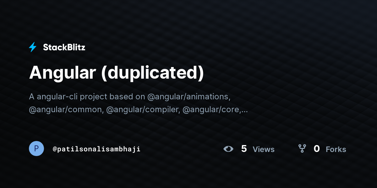 Angular (duplicated) - StackBlitz