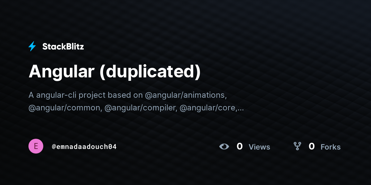 Angular (duplicated) - StackBlitz