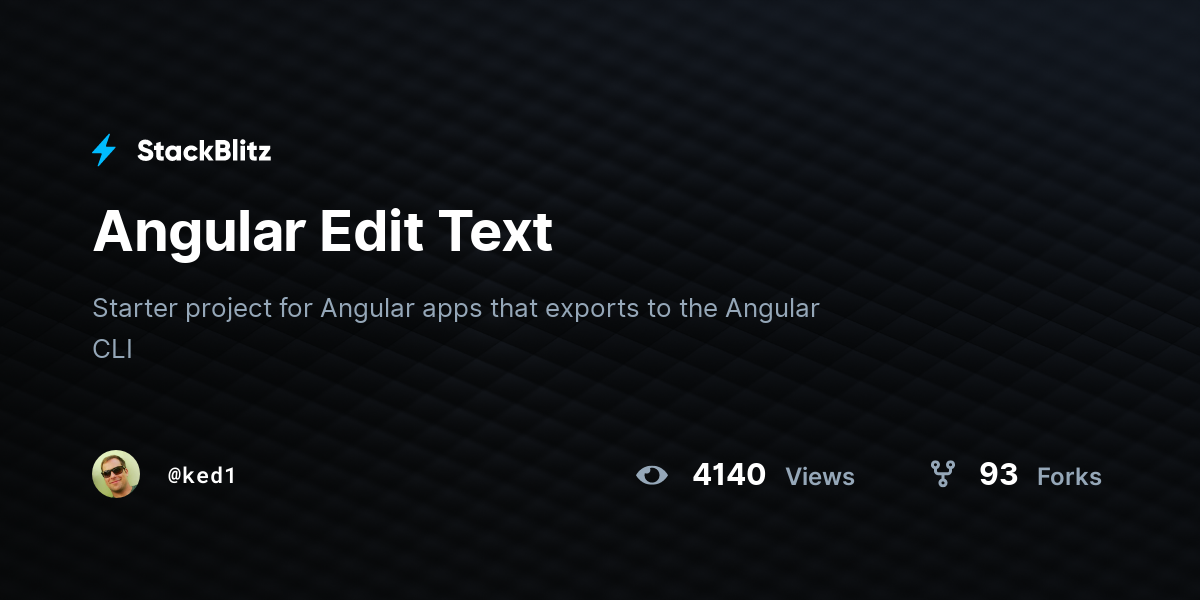 Angular Edit Text - StackBlitz