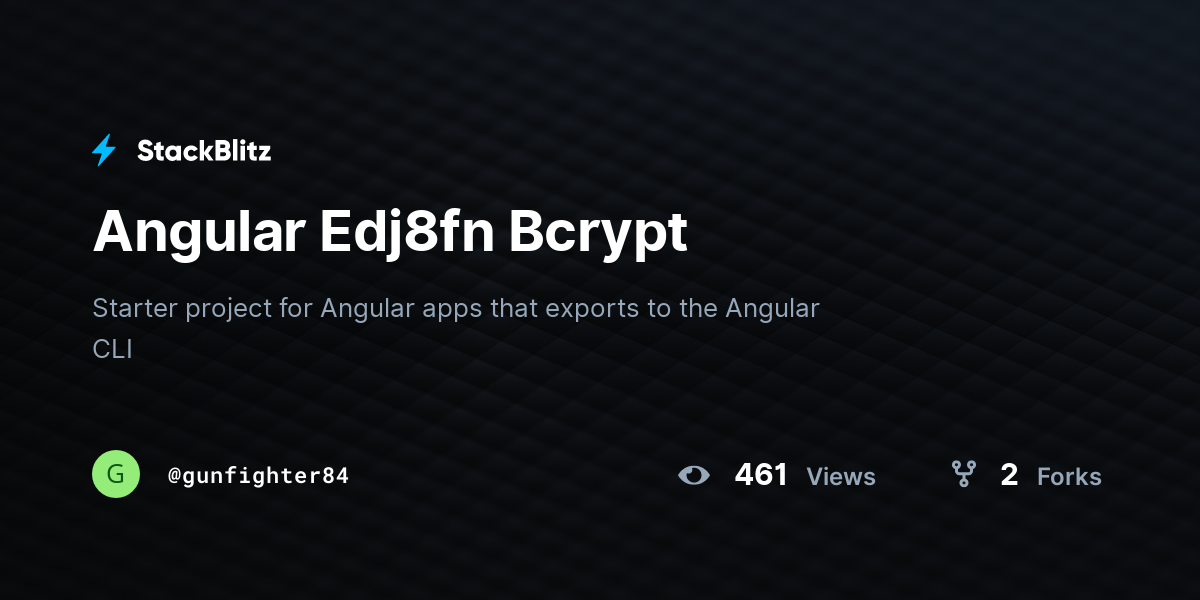 Angular Edj8fn Bcrypt - StackBlitz