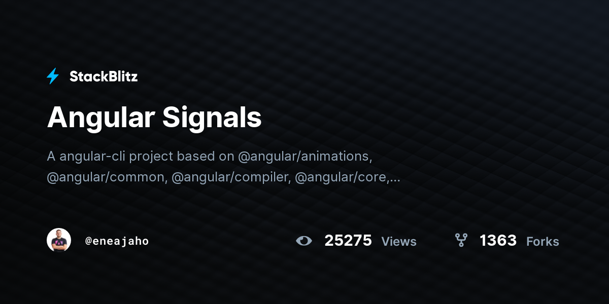 Angular Signals - StackBlitz