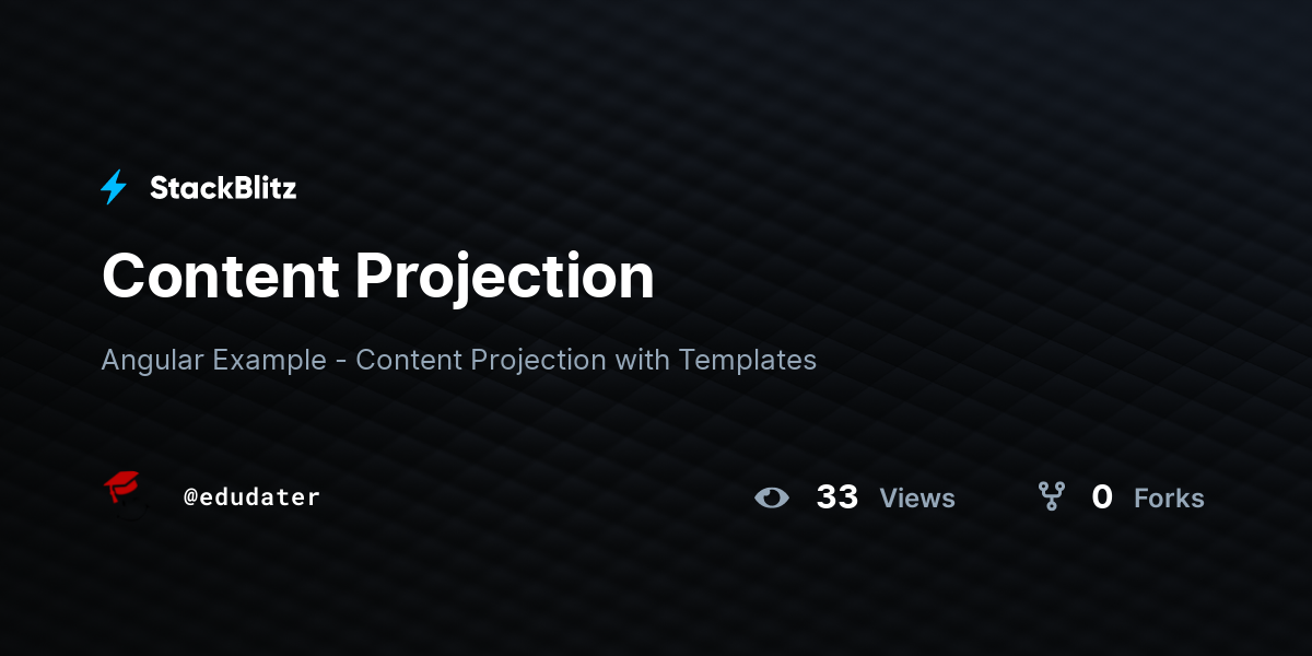 content projection in angular example stackblitz