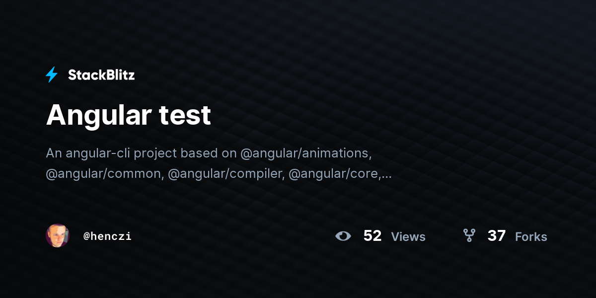 Angular test - StackBlitz