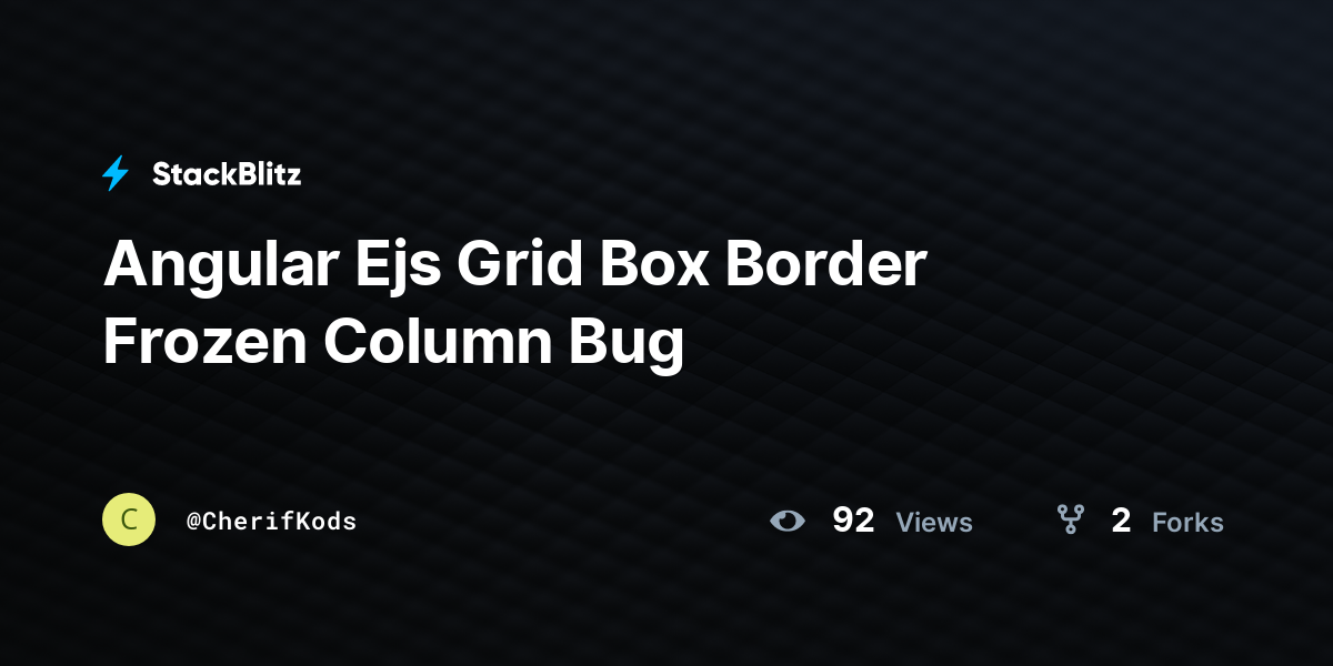 Angular Ejs Grid Box Border Frozen Column Bug - StackBlitz