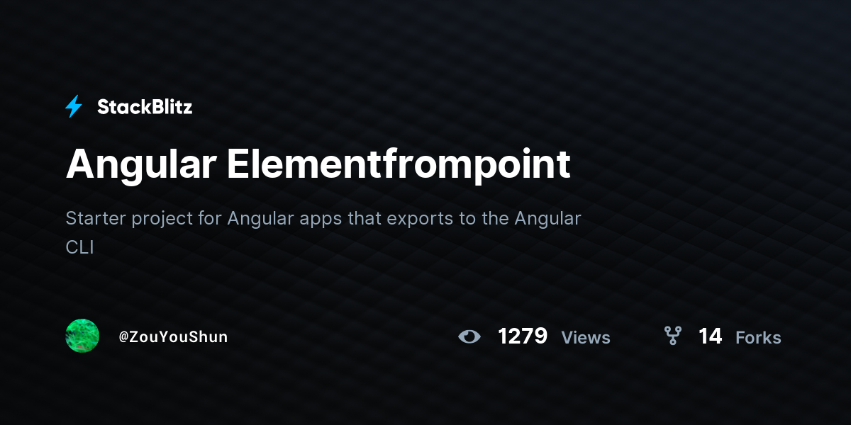 Angular Elementfrompoint - StackBlitz