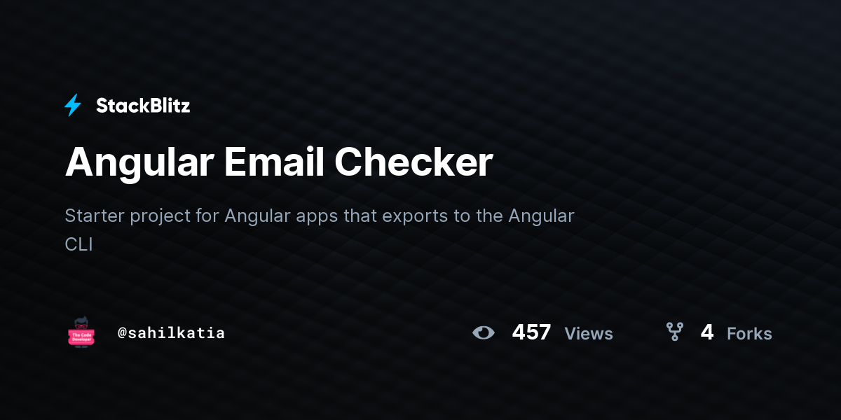 Angular Email Checker - StackBlitz