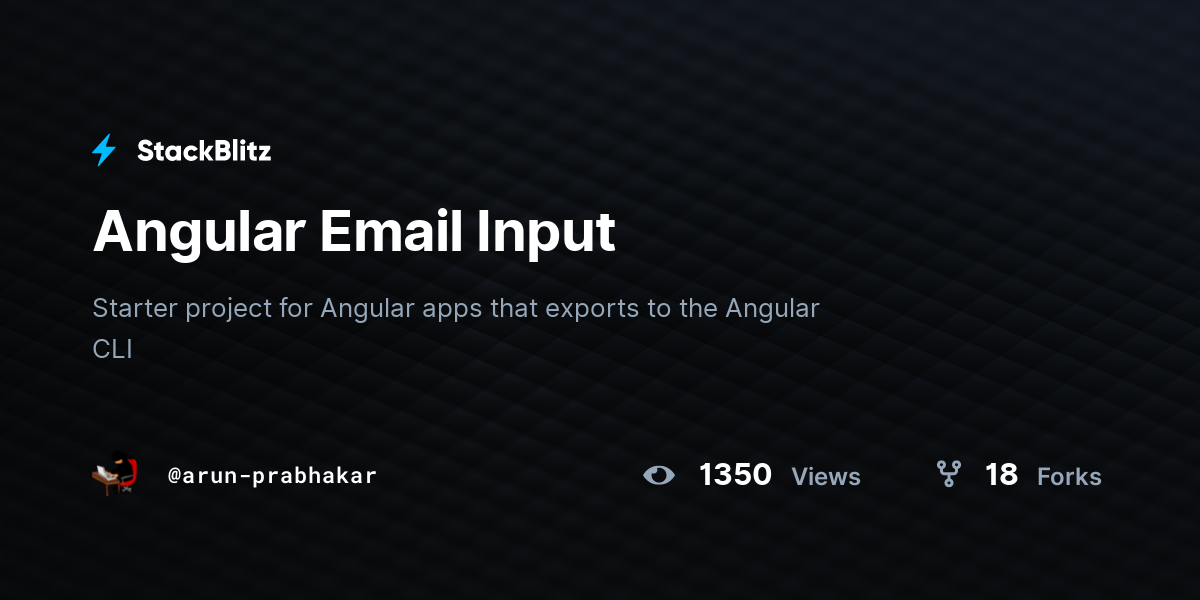 Angular Email Input - StackBlitz