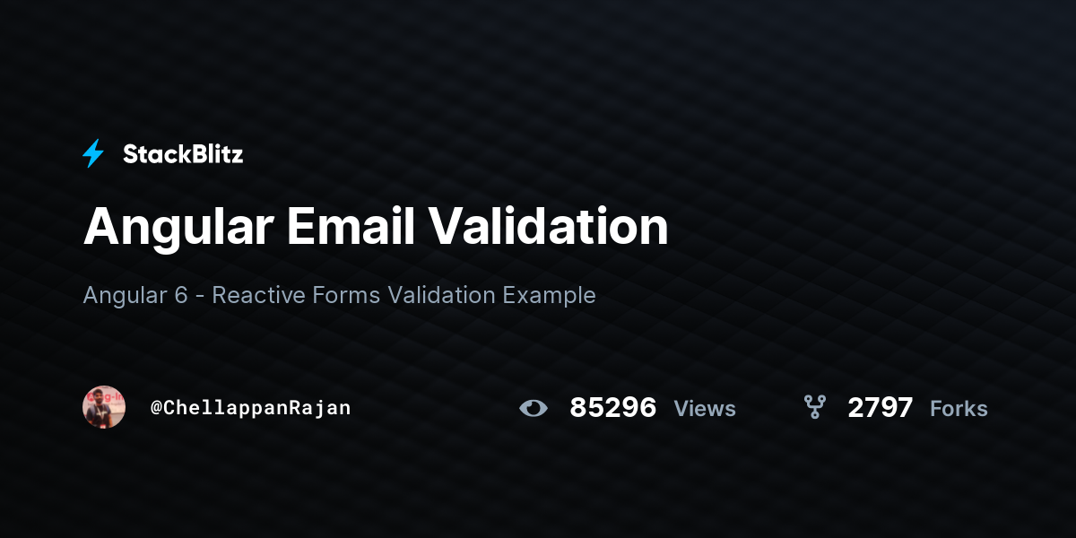 Angular Email Validation - StackBlitz
