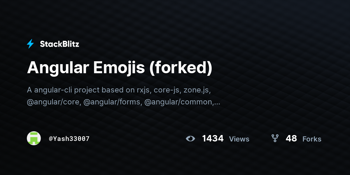 Angular Emojis (forked) - StackBlitz