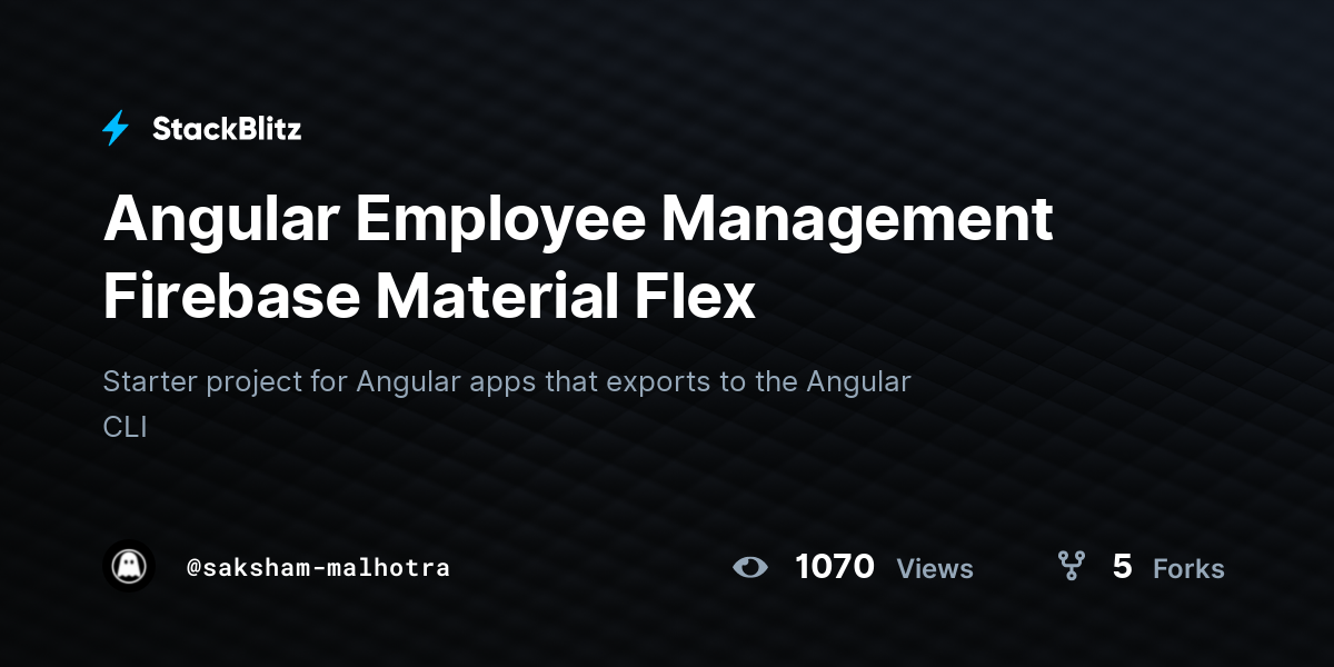 Angular Employee Management Firebase Material Flex - StackBlitz